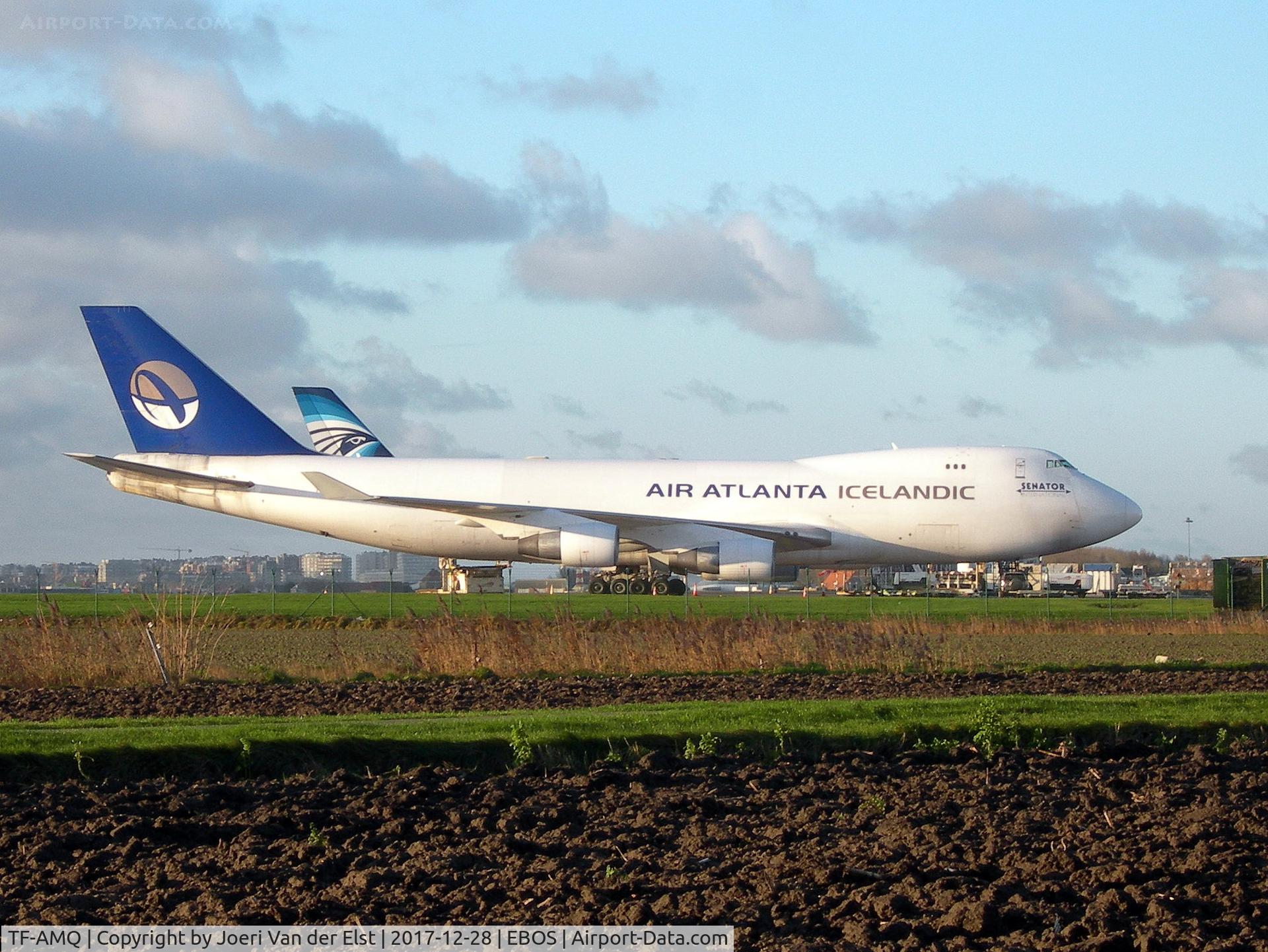 TF-AMQ, 1995 Boeing 747-412F/SCD C/N 26553, Parked at cargo area