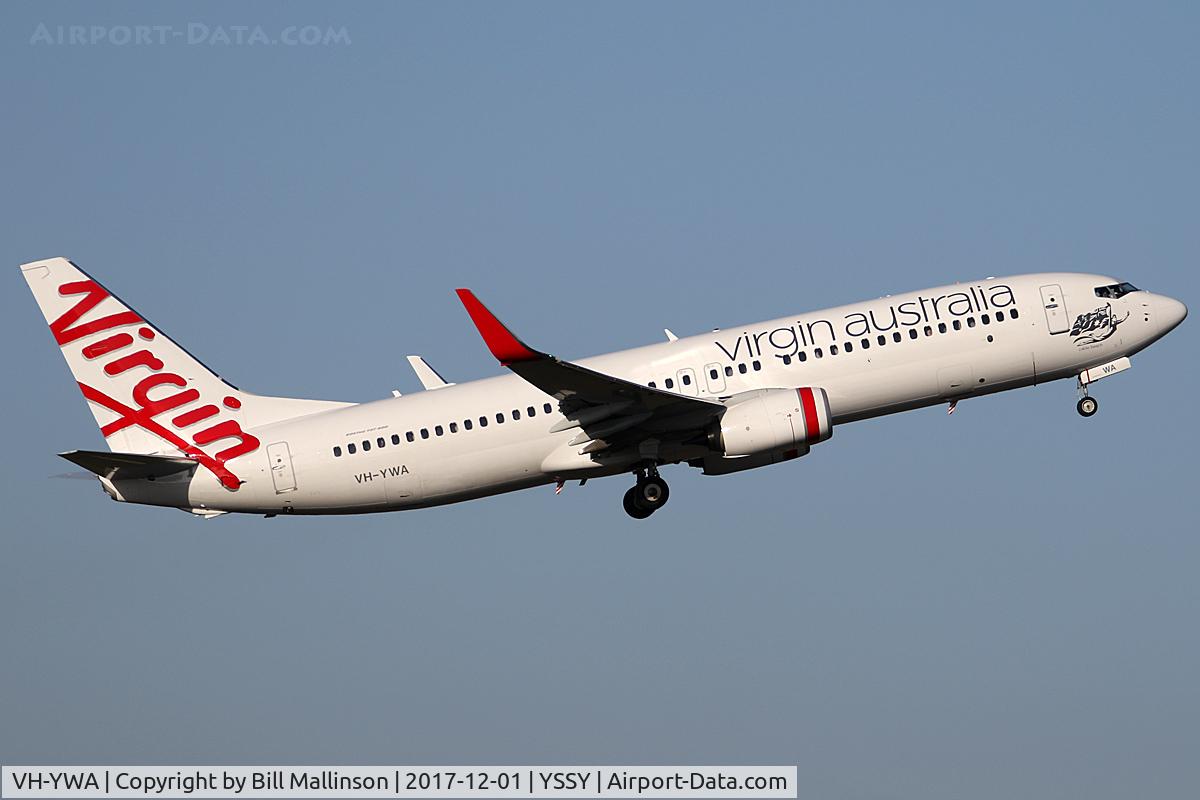 VH-YWA, 2017 Boeing 738-8FE C/N 41042, OFF FROM 34L