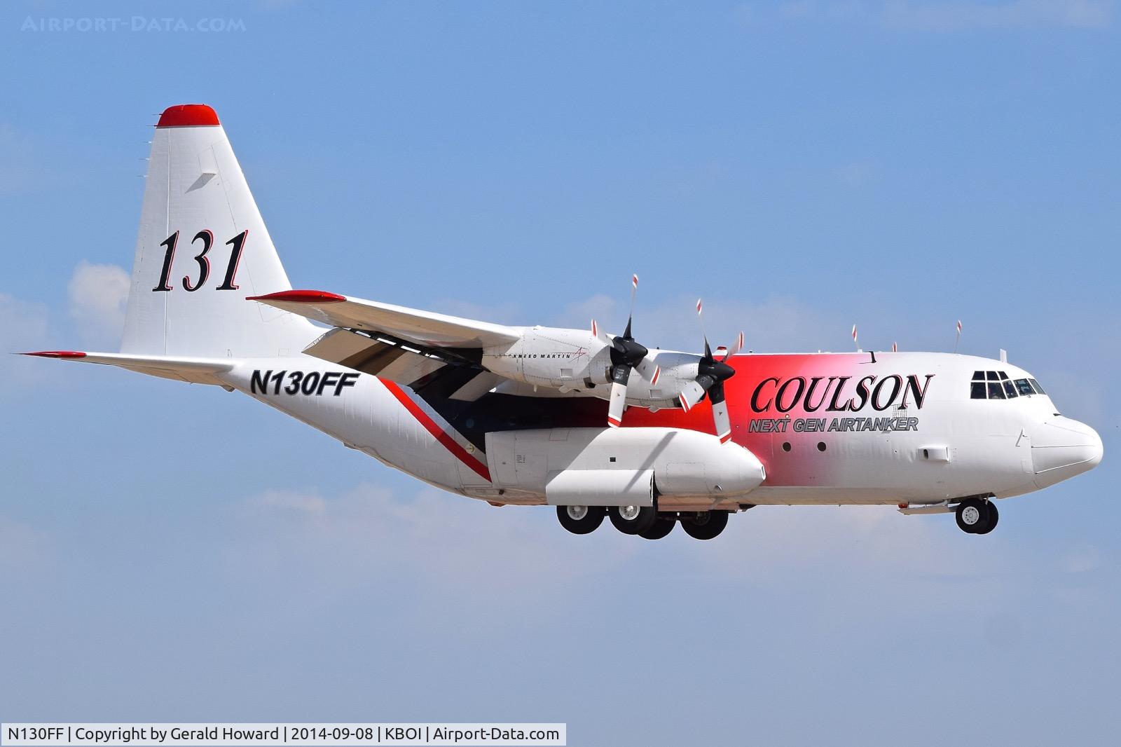 N130FF, 1980 Lockheed EC-130Q Hercules C/N 382-4901, Landing RWY 10R.