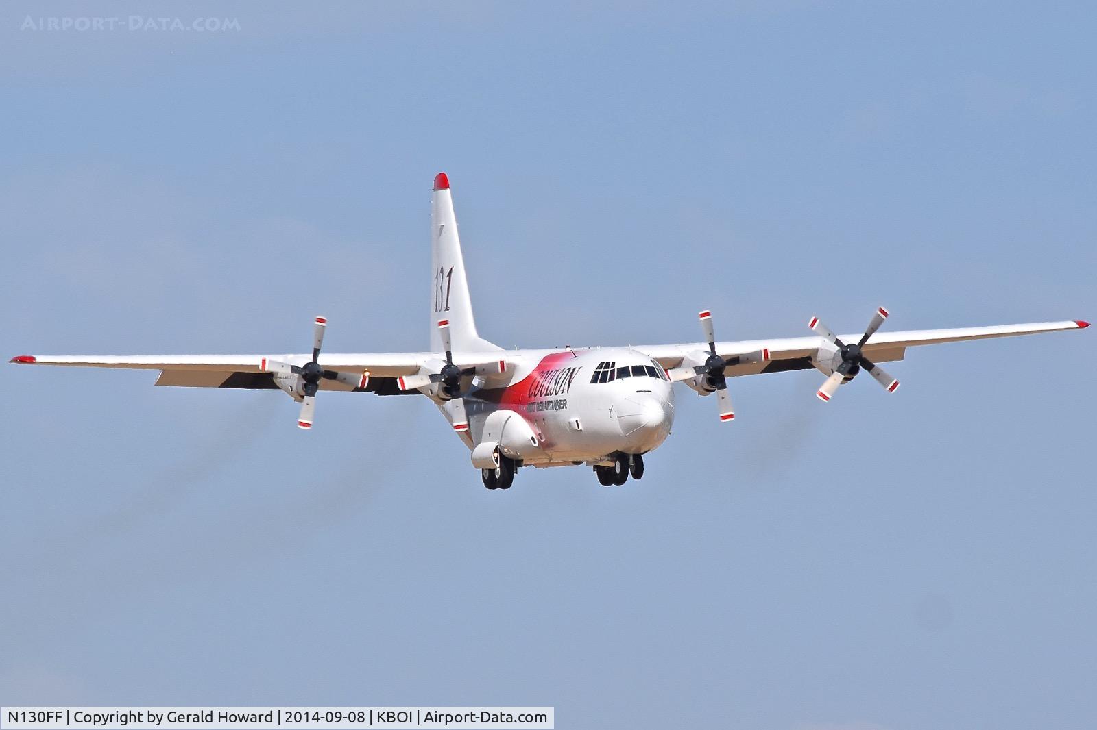 N130FF, 1980 Lockheed EC-130Q Hercules C/N 382-4901, On approach to RWY 10R