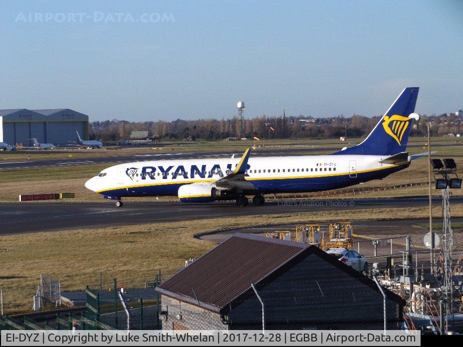 EI-DYZ, 2008 Boeing 737-8AS C/N 37518, Lining up on runway 33 at Birmingham Airport.