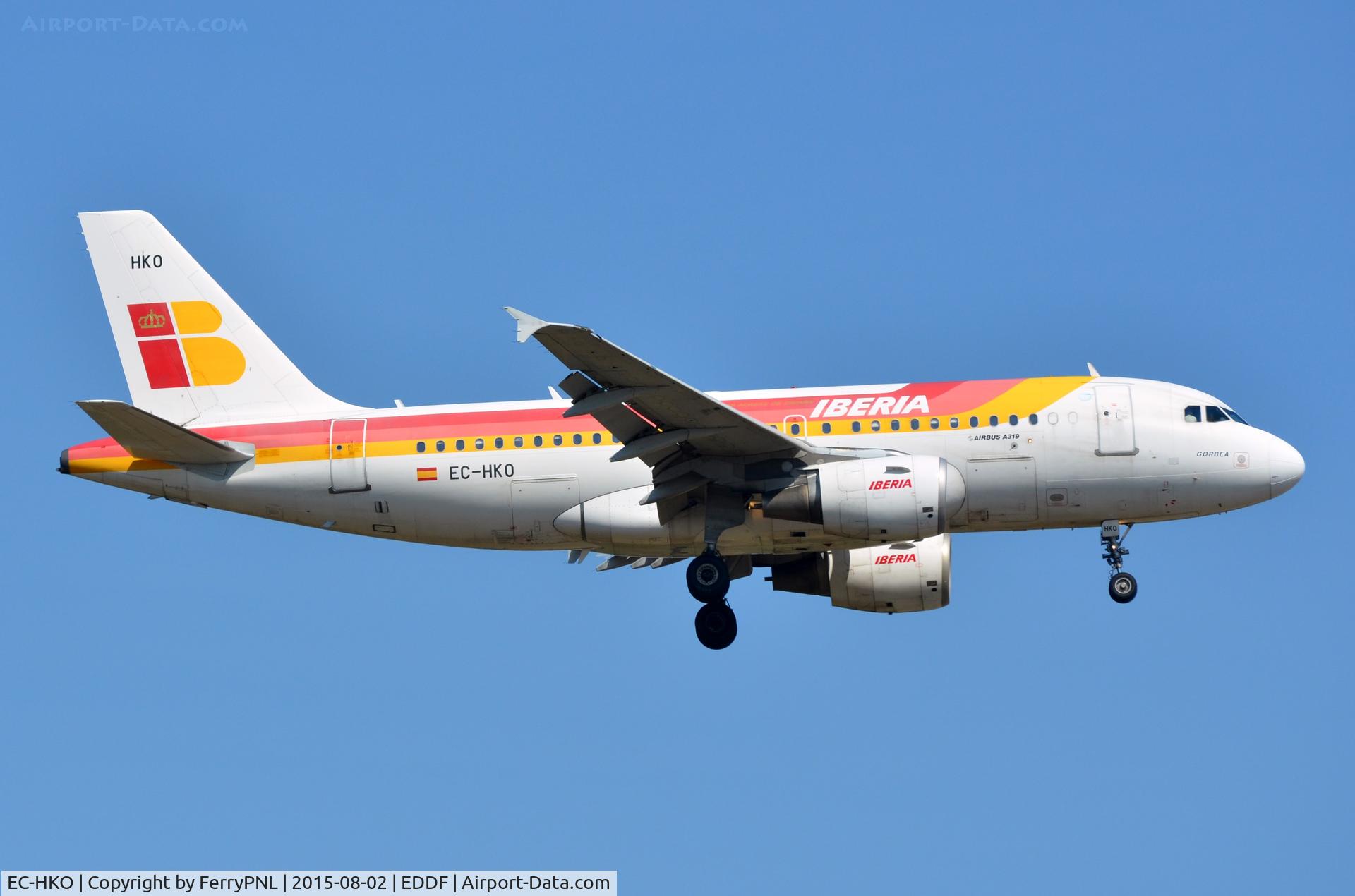 EC-HKO, 2000 Airbus A319-111 C/N 1362, Iberia A319 now operating for Ernest in Italy.