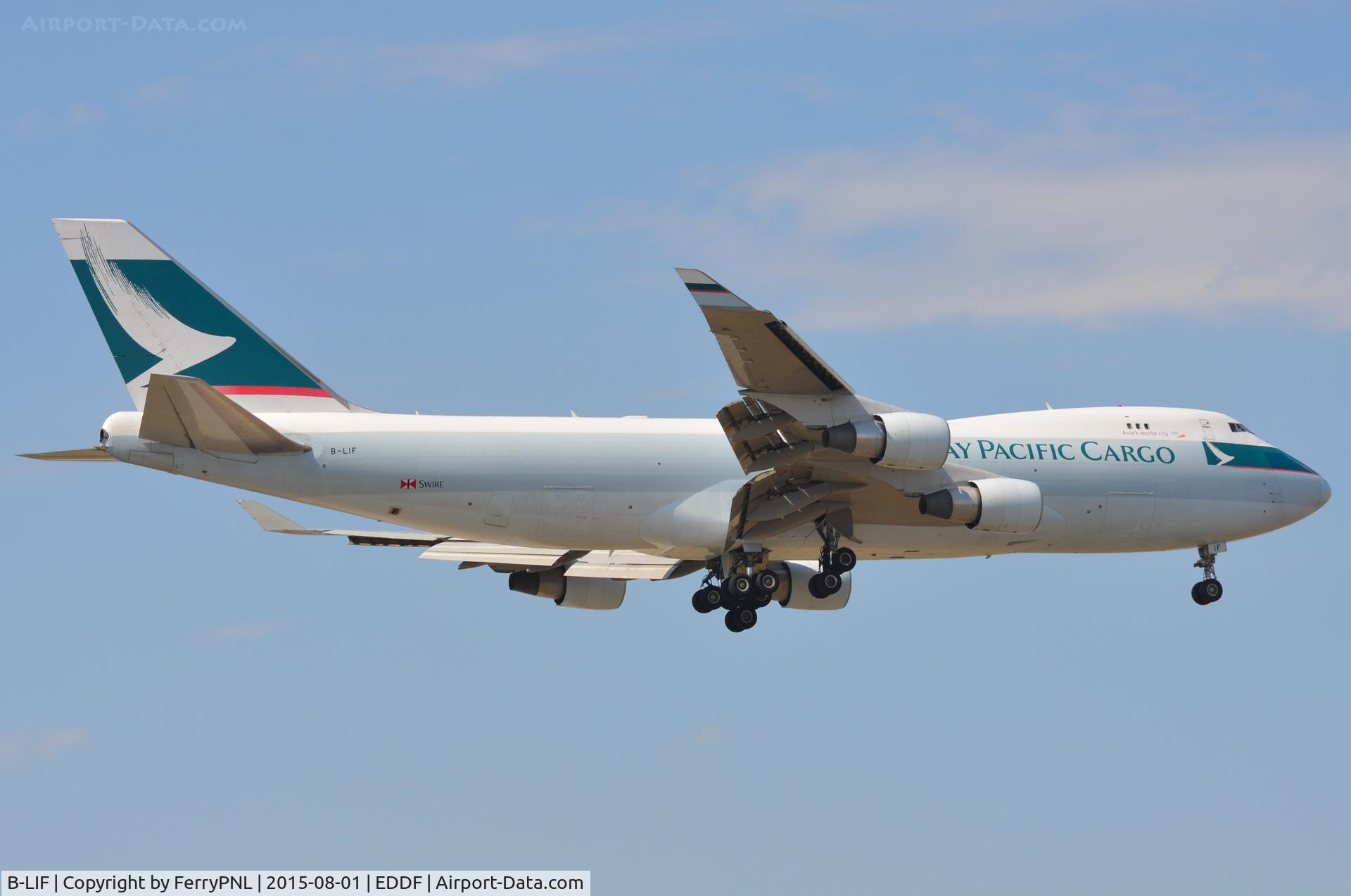 B-LIF, 2009 Boeing 747-467ERF C/N 36871, Cathay Pacific B744F landing in FRA