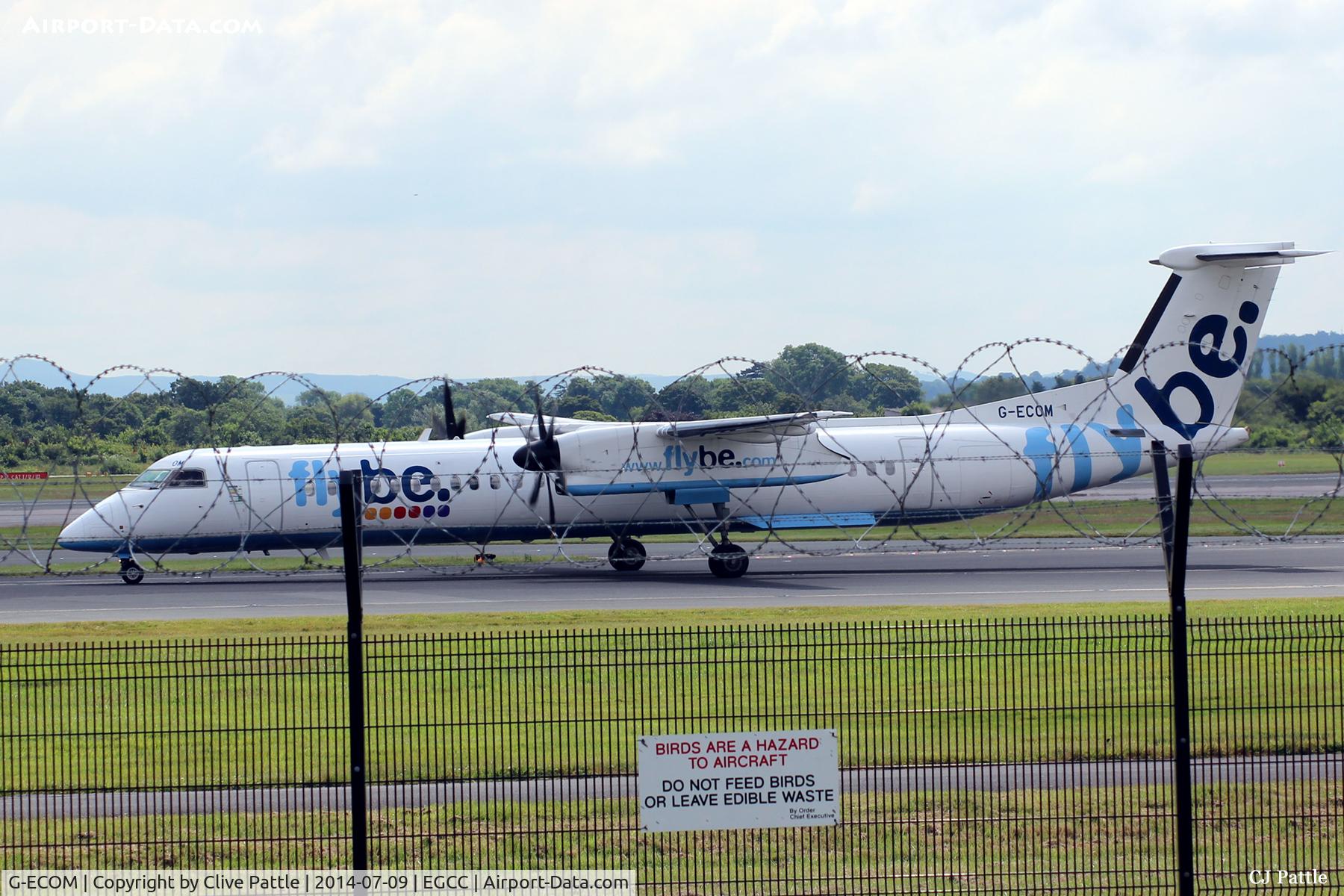 G-ECOM, 2008 De Havilland Canada DHC-8-402Q Dash 8 C/N 4233, A view from the viewing enclosure at Manchester EGCC