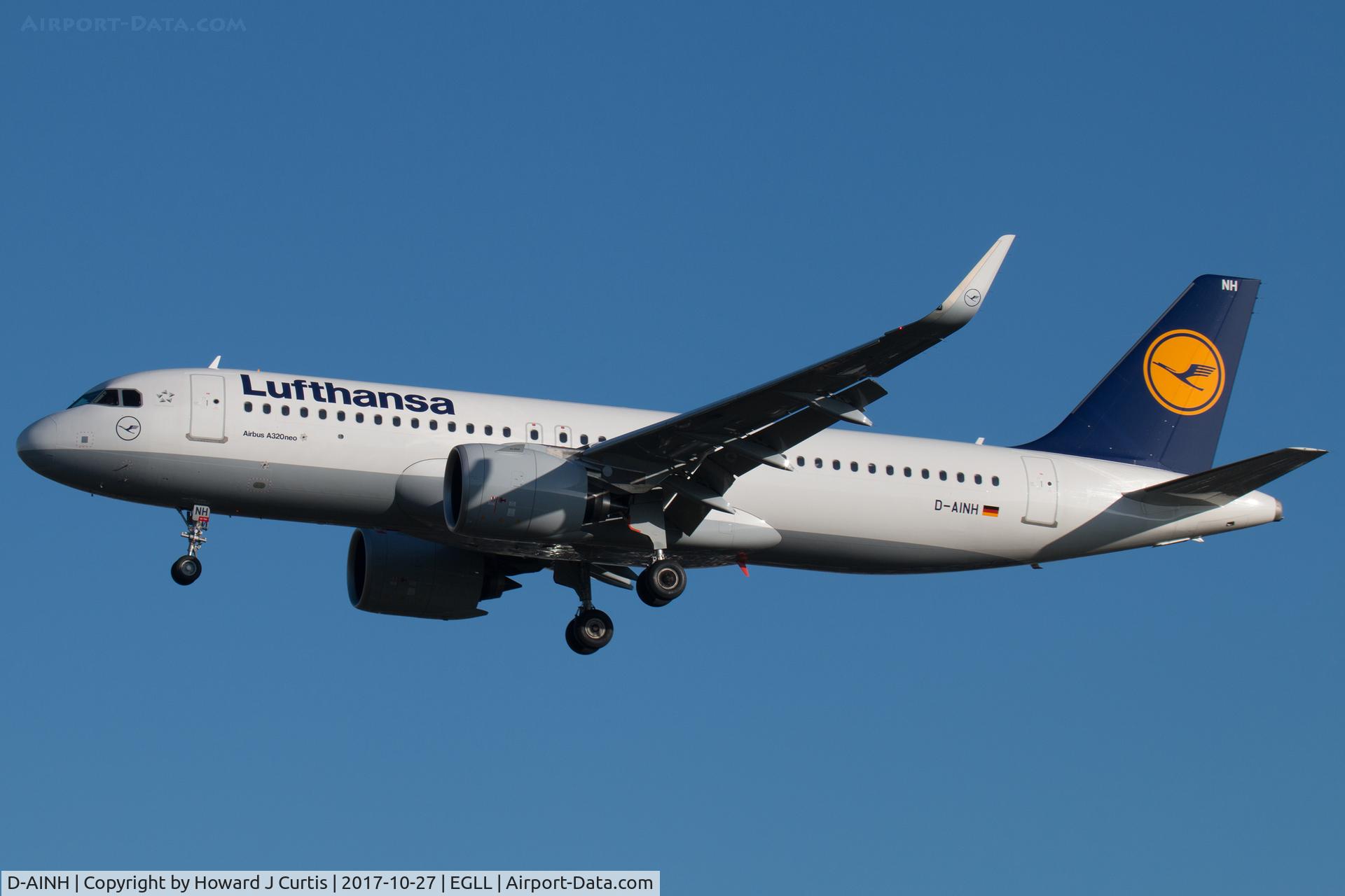 D-AINH, 2017 Airbus A320-271N C/N 7648, On approach