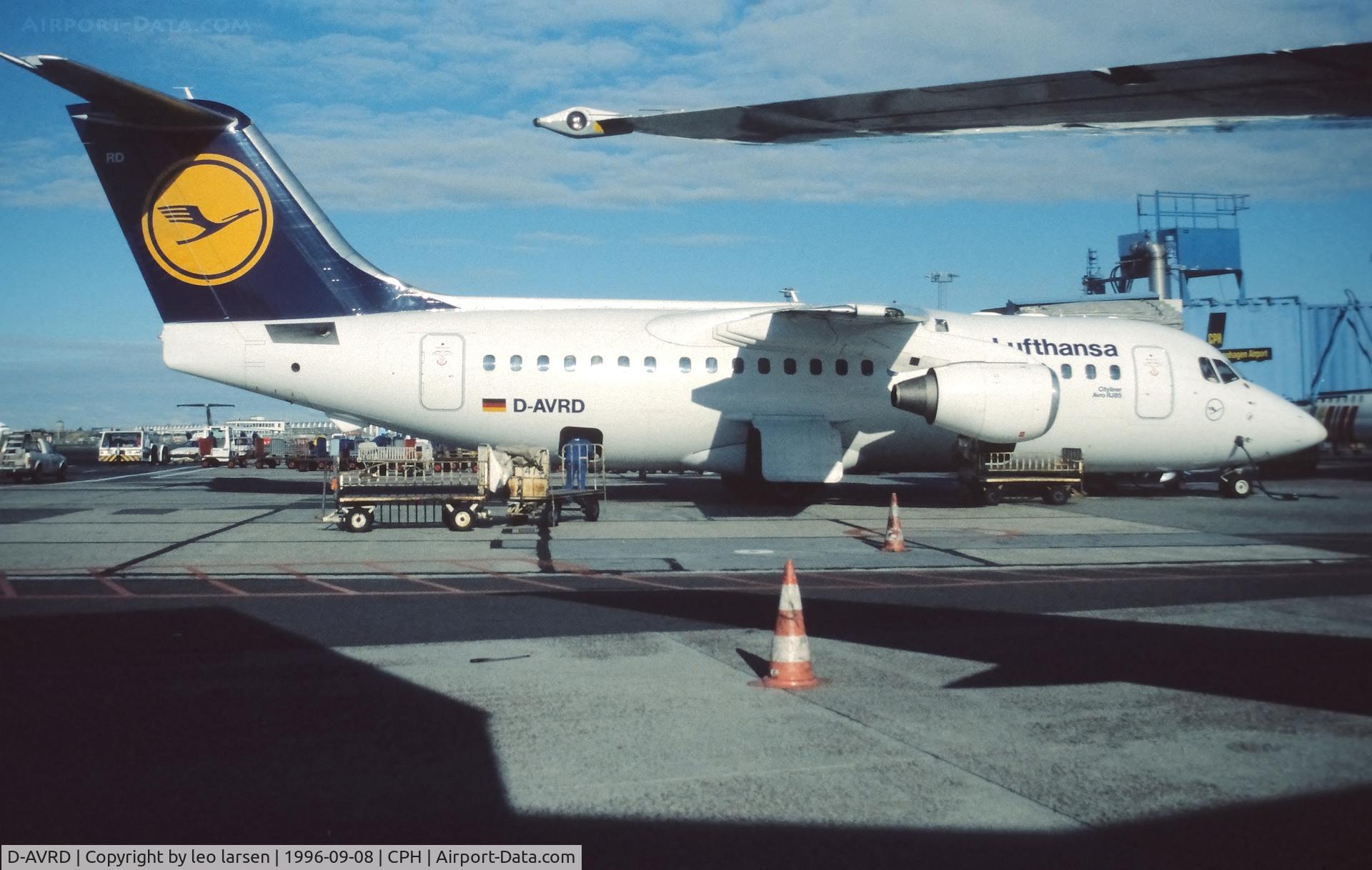 D-AVRD, 1995 British Aerospace Avro 146-RJ85 C/N E.2257, Copenhagen 8.9.1996