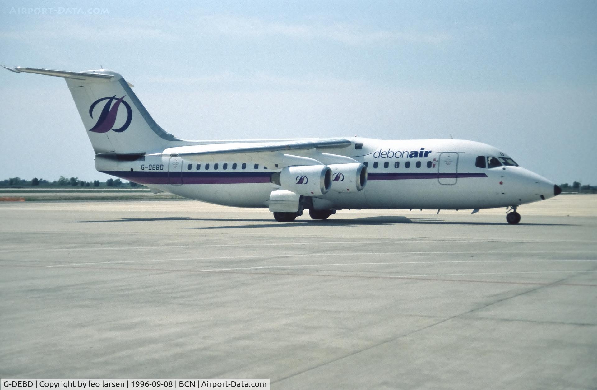 G-DEBD, 1985 British Aerospace BAe.146-200 C/N E2034, Barcelona 8.9.1996