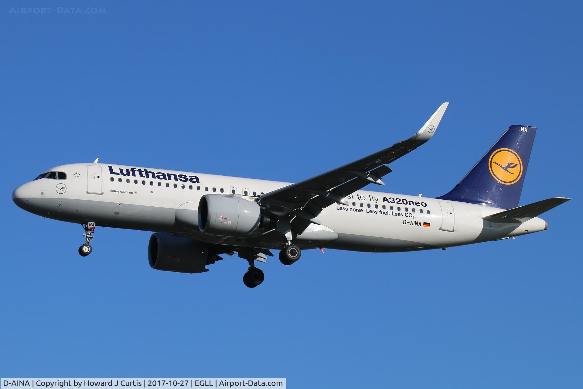 D-AINA, 2015 Airbus A320-271N C/N 6801, On approach