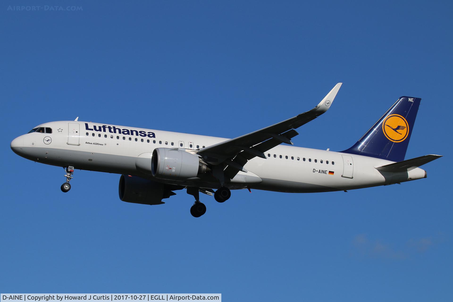 D-AINE, 2016 Airbus A320-271N C/N 7103, On approach