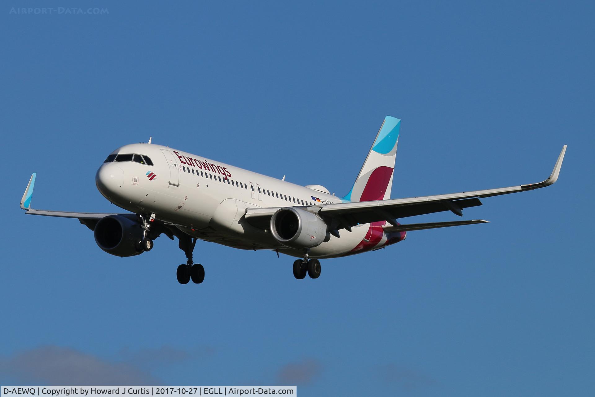 D-AEWQ, 2016 Airbus A320-214 C/N 7398, On approach