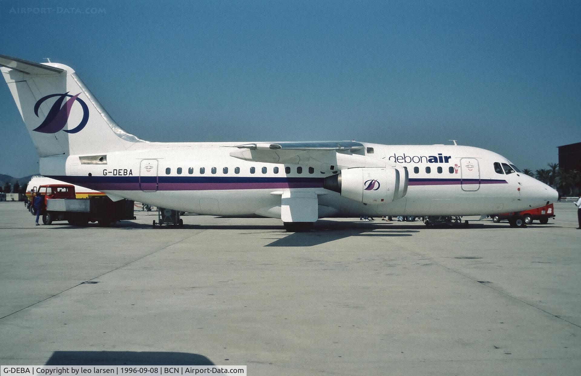 G-DEBA, 1984 British Aerospace BAe.146-200A C/N E2028, Barcelona 8.9.1996