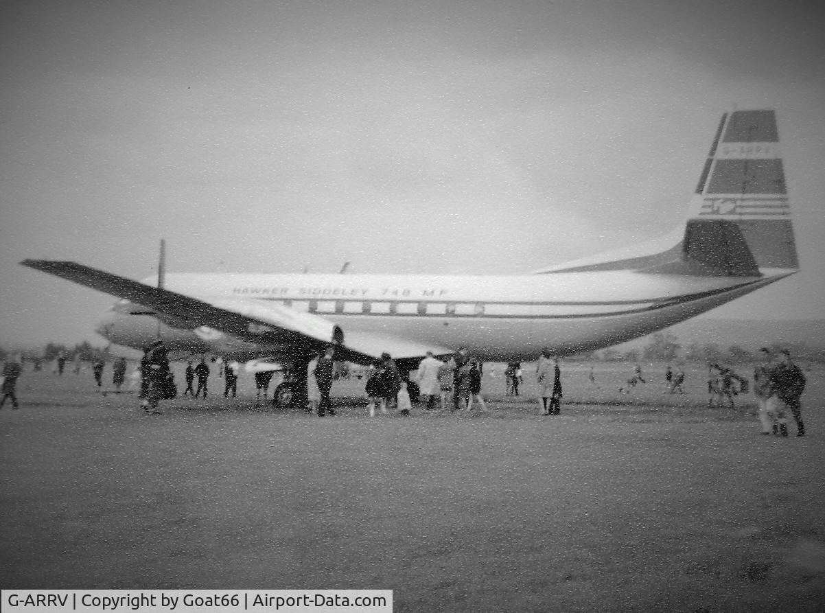 G-ARRV, 1963 Avro 748 Series MF Andover C1 C/N 1548, From Woodford Open Day, September 1964, before ropes, barriers and fences became the norm and you were trusted not to walk off with a souvenir.