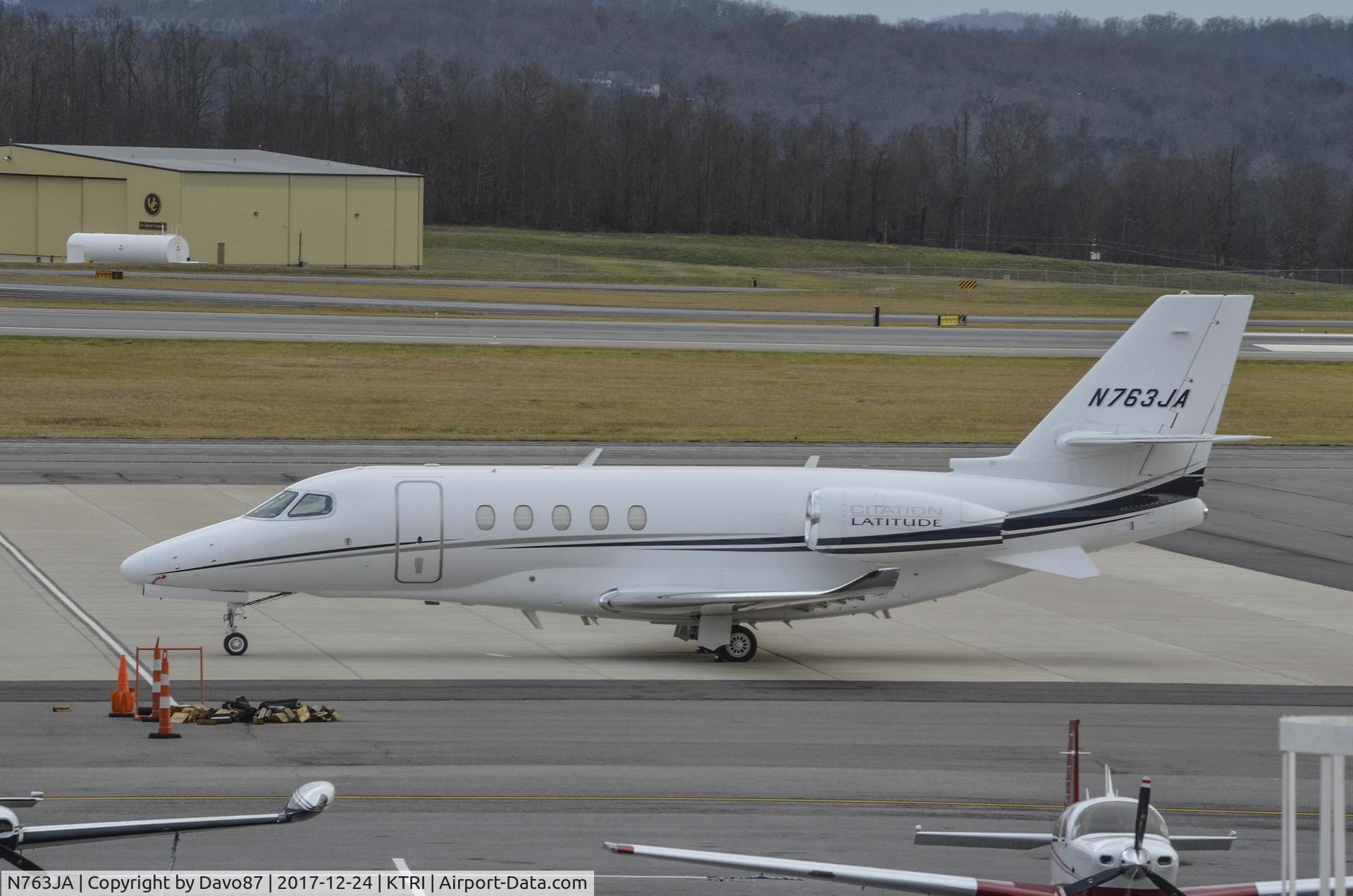 N763JA, 2016 Cessna 680A Citation Latitude C/N 680A-0024, Parked on tarmac at Tri-Cities Airport (KTRI) in Blountville, TN.