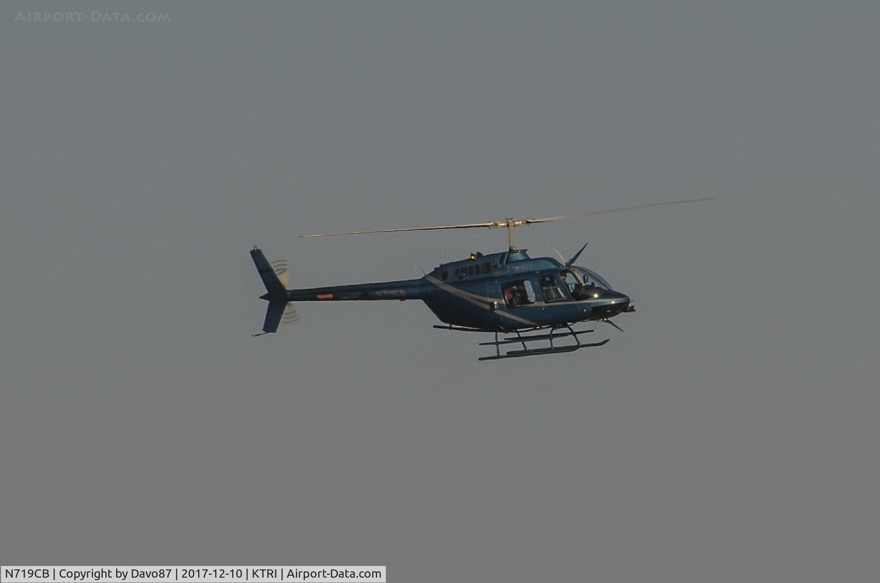 N719CB, 1972 Bell 206B-III C/N 890, Preparing to land at Tri-Cities Airport (KTRI) in Blountville, TN.