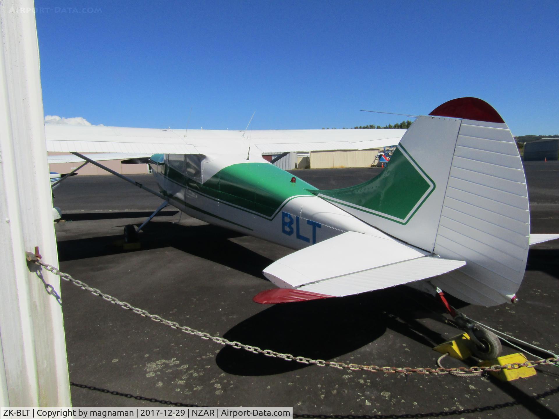 ZK-BLT, Cessna 170B C/N 26831, close up next tohangar
