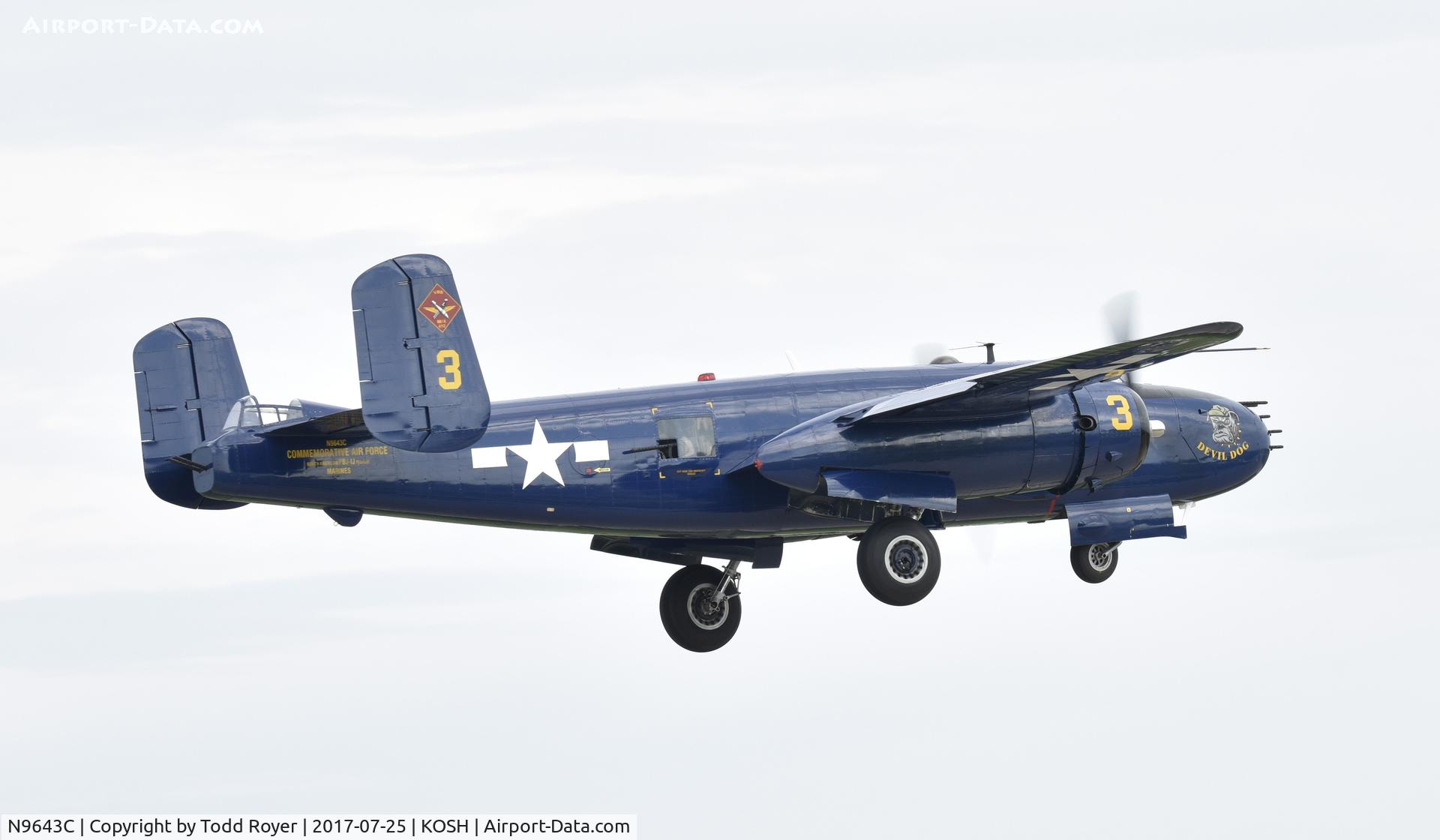 N9643C, 1944 North American B-25J Mitchell Mitchell C/N 108-47512, Airventure 2017