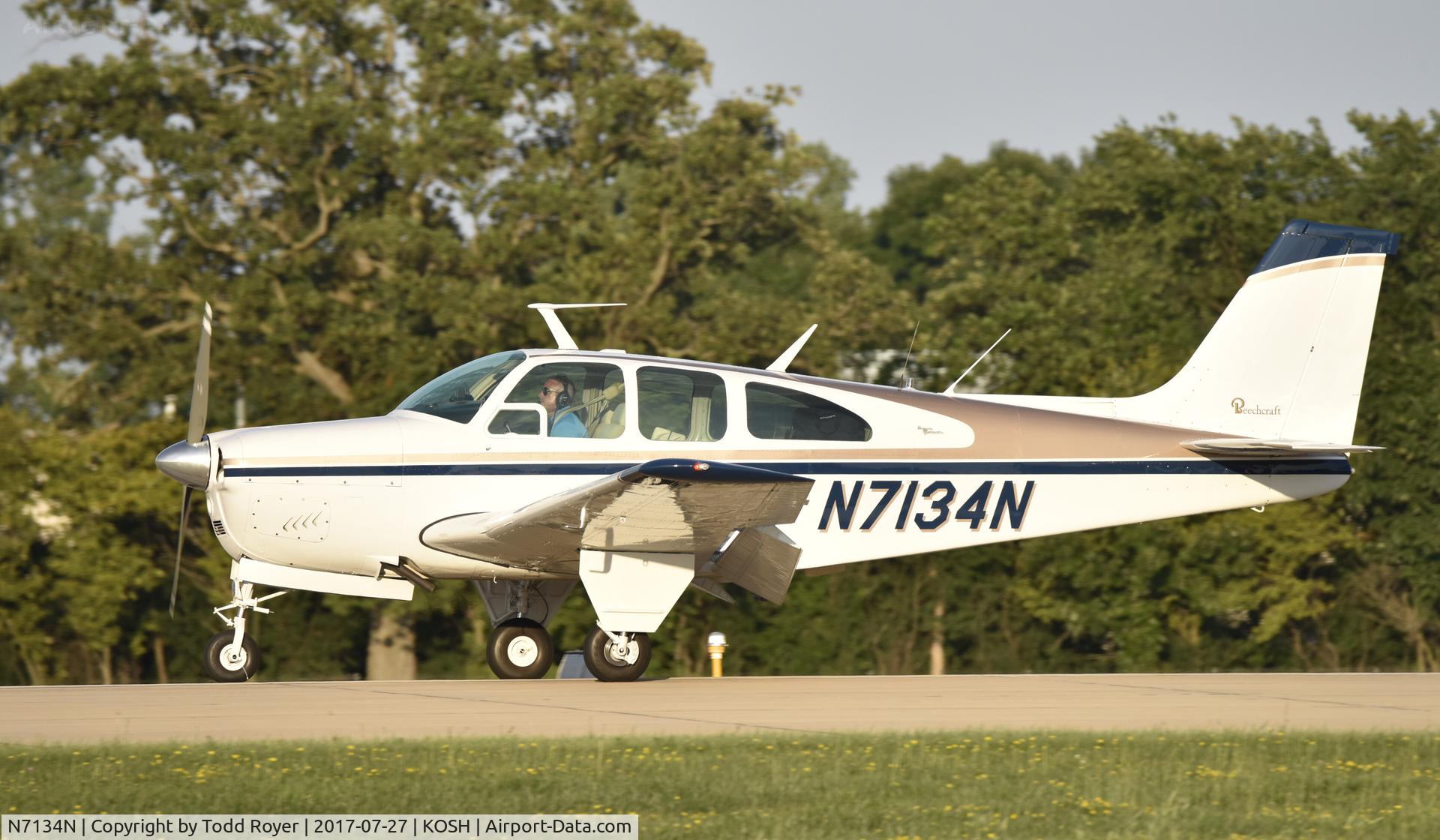 N7134N, 1967 Beech E33 Bonanza C/N CD-1138, Airventure 2017