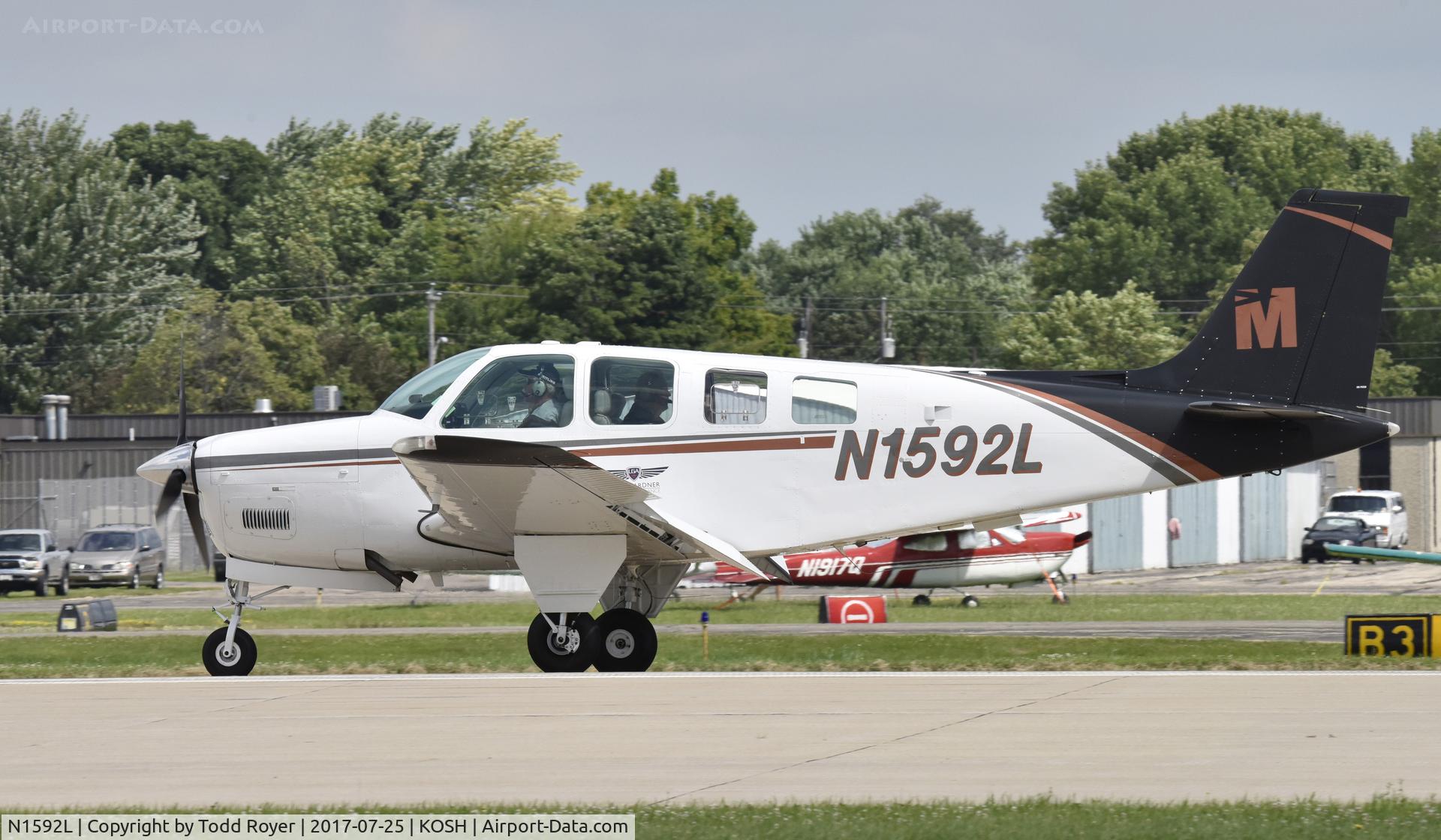 N1592L, 1976 Beech A36 Bonanza 36 C/N E-832, Airventure 2017