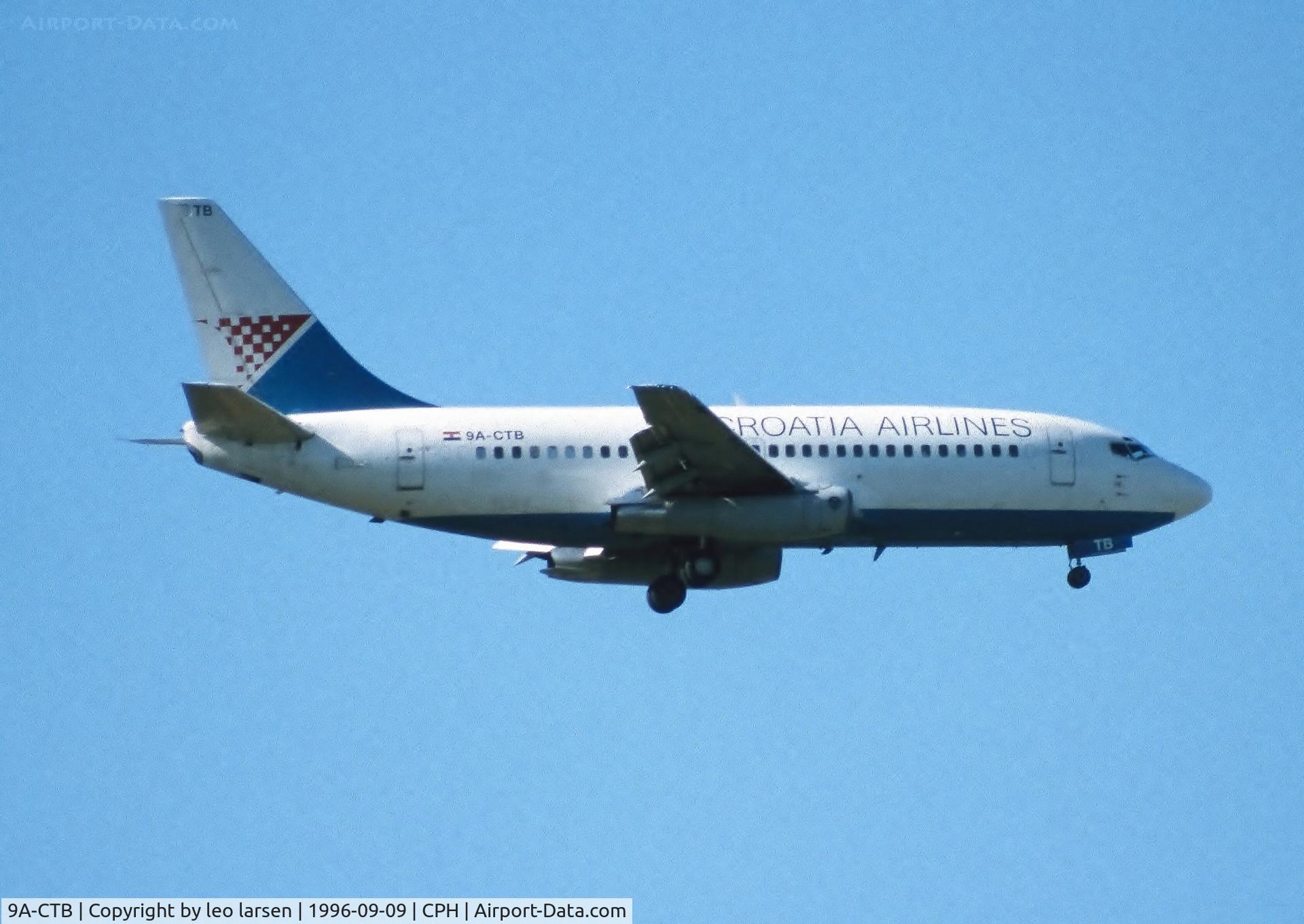 9A-CTB, 1980 Boeing 737-230 C/N 22116, Copenhagen 9.9.1996