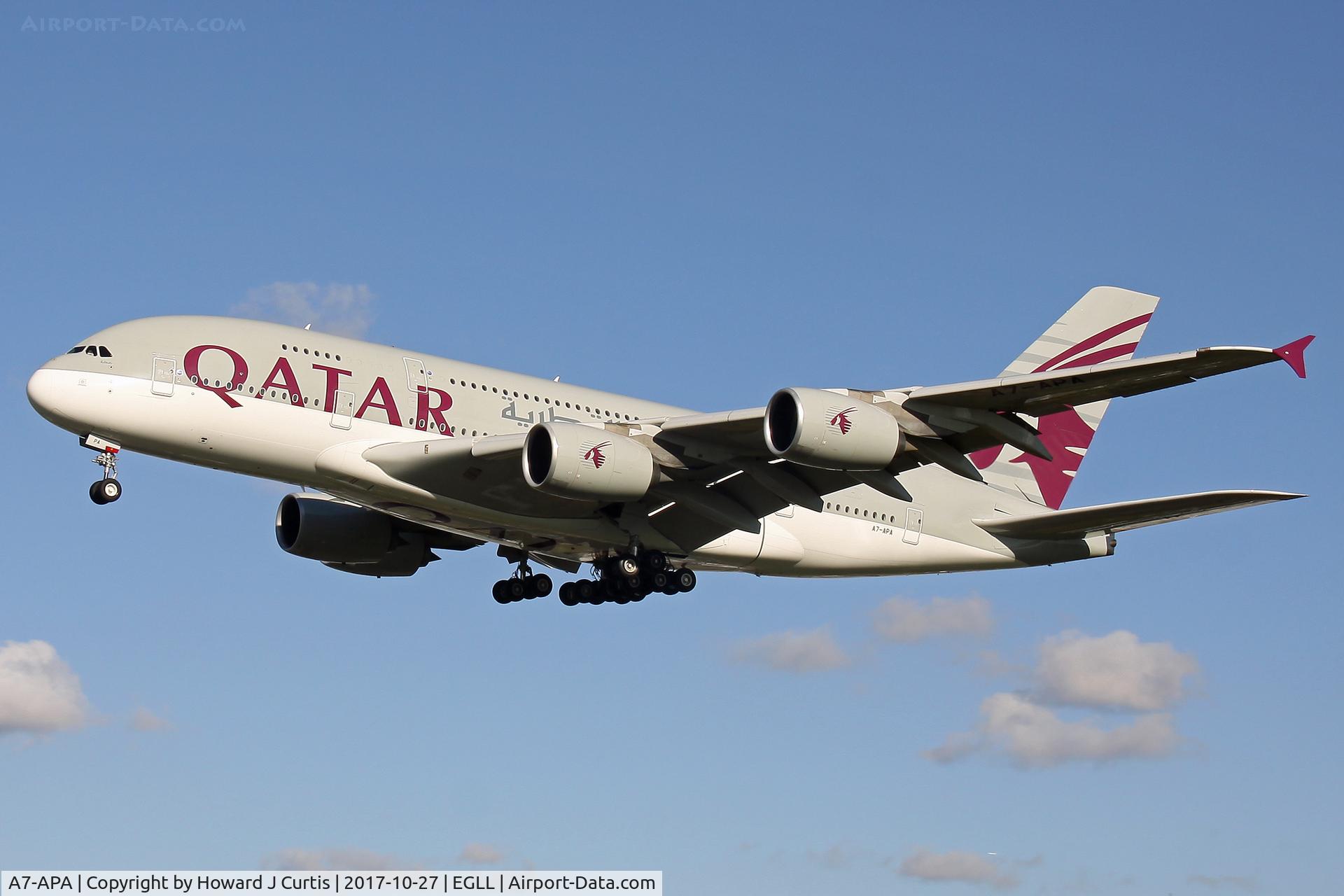A7-APA, 2013 Airbus A380-861 C/N 137, On approach
