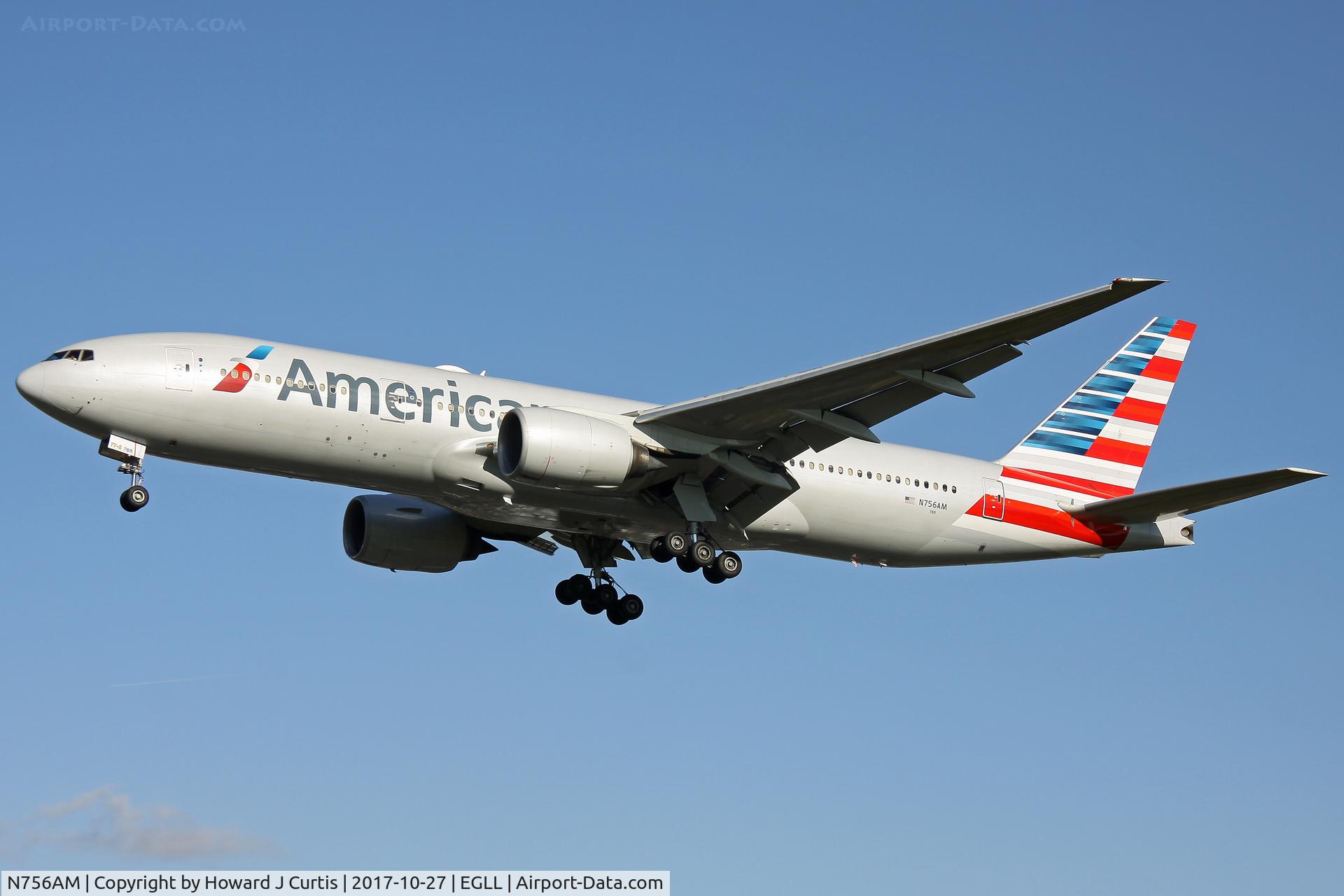 N756AM, 2001 Boeing 777-223 C/N 30264, On approach