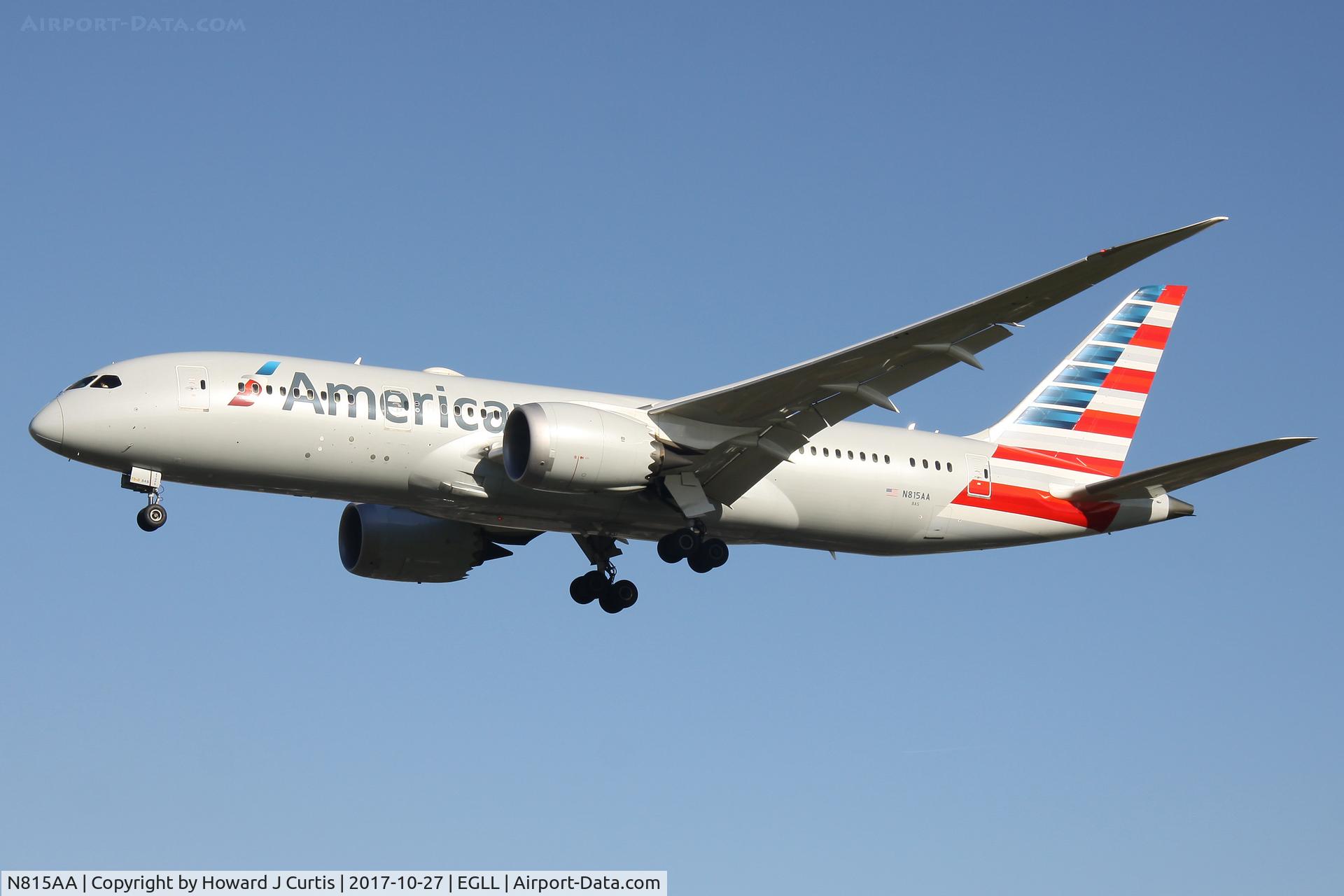 N815AA, 2016 Boeing 787-8 Dreamliner C/N 40633, On approach