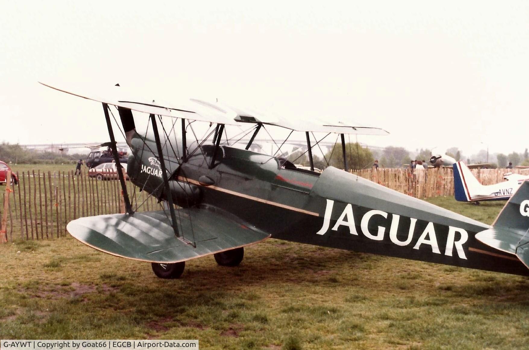 G-AYWT, 1949 Stampe-Vertongen SV-4C C/N 1111, In Jaguar's racing green at Barton May 1985