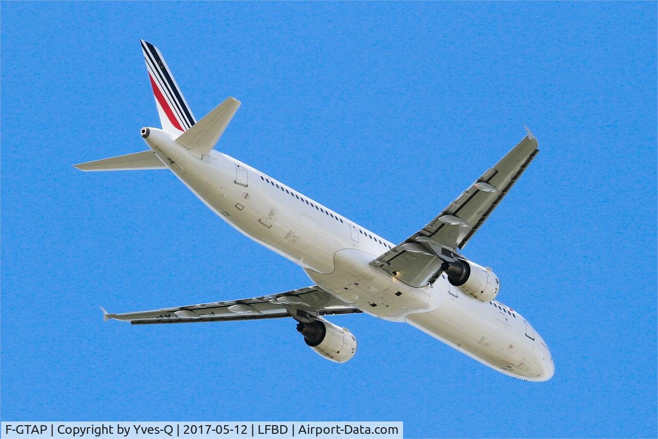 F-GTAP, 2008 Airbus A321-211 C/N 3372, Airbus A321-211, Take off rwy 05, Bordeaux-Mérignac airport (LFBD-BOD)