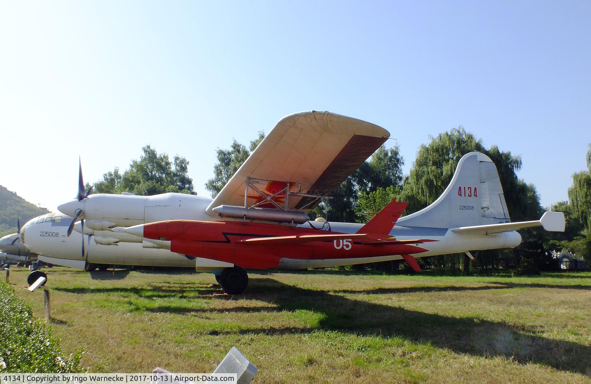 4134, Tupolev Tu-4 C/N 225008, Tupolev Tu-4 BULL (re-engined with WJ-6 turboprops) as an experimental carrier for Chang Hong 1 (WZ-5) reconnaissance drones (reverse-engineered Ryan AMQ-34N Firebird) at the China Aviation Museum Datangshan