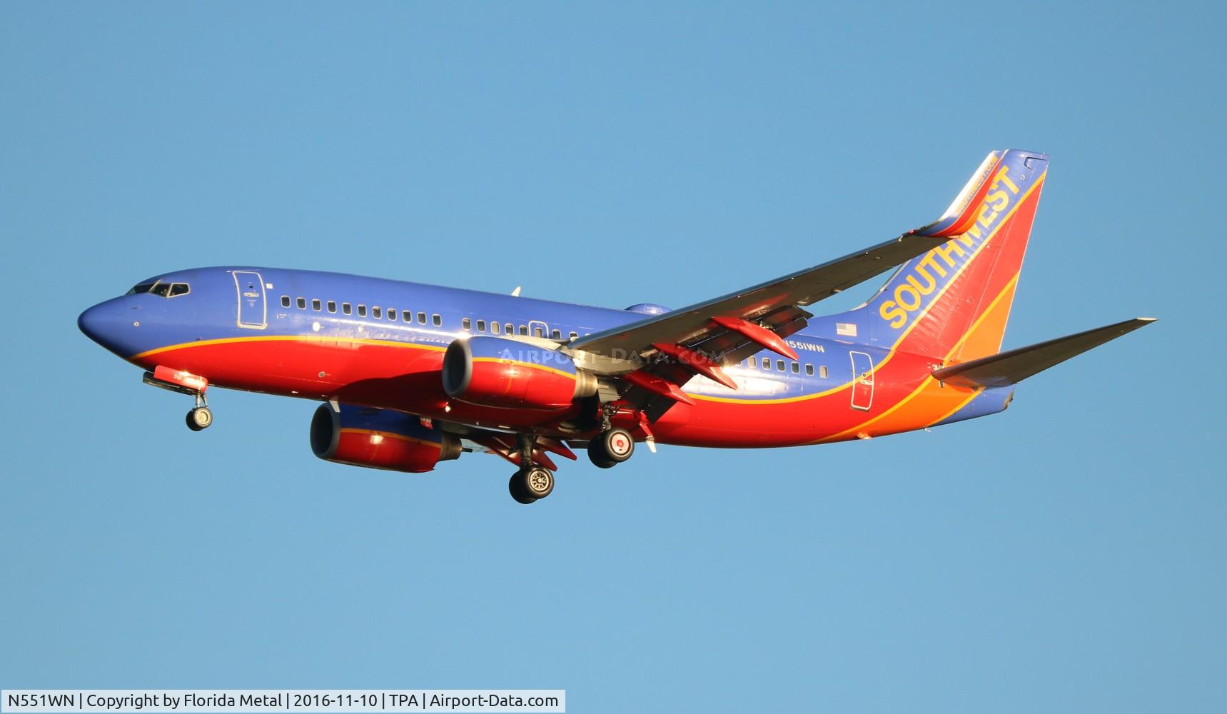 N551WN, 2001 Boeing 737-76Q C/N 30280, Southwest