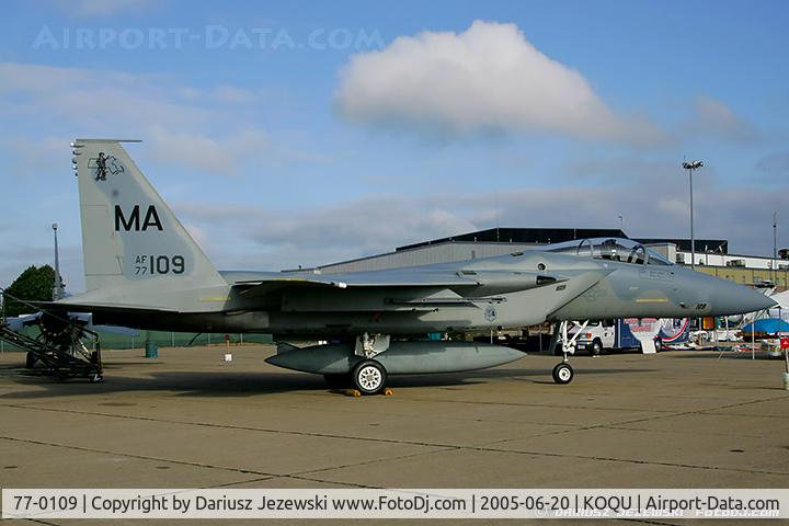 77-0109, 1977 McDonnell Douglas F-15A Eagle C/N 0393/A321, F-15A Eagle 77-0109 MA from 101st IS 102nd IW Otis ANGB, MA