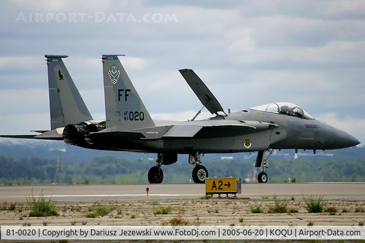 81-0020, 1981 McDonnell Douglas F-15C Eagle C/N 0733/C203, F-15C Eagle 81-0020 FF from 71st FS 