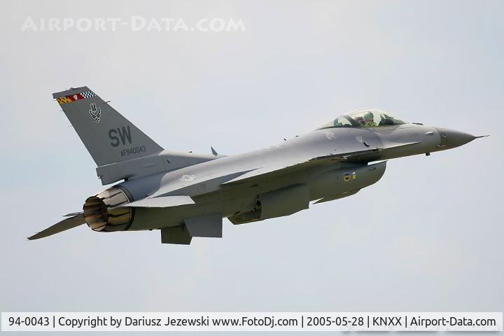 94-0043, 1994 Lockheed F-16CM Fighting Falcon C/N CC-197, F-16CJ Fighting Falcon 94-0043 SW from 77th FS 