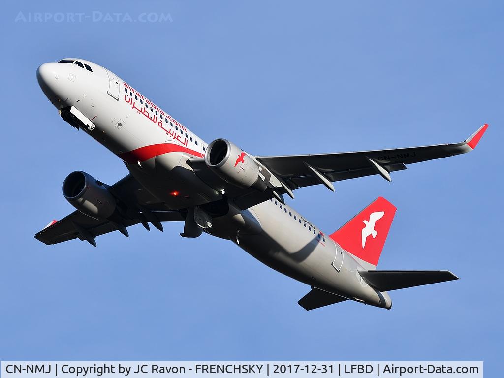 CN-NMJ, 2015 Airbus A320-214 C/N 6896, take off runway 23 Air Arabia 3O366 to FES