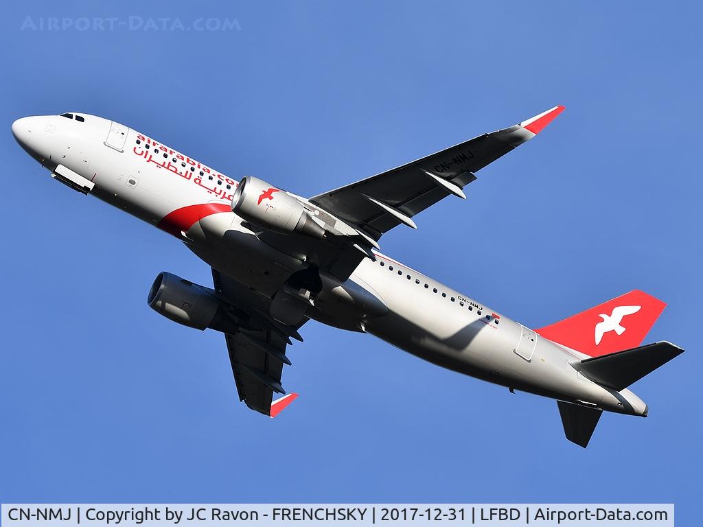 CN-NMJ, 2015 Airbus A320-214 C/N 6896, take off runway 23 Air Arabia 3O366 to FES