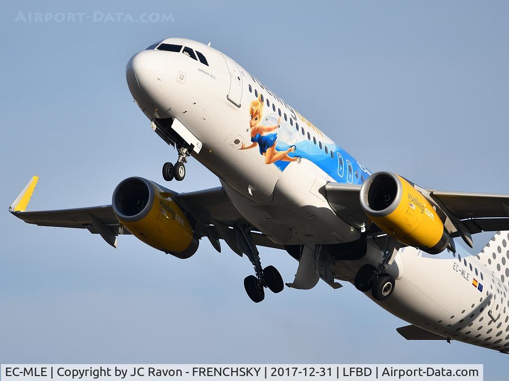 EC-MLE, 2016 Airbus A320-232 C/N 7109, Vueling (25 years Disneyland Livery) VY2916 take off to Barcelona (BCN)