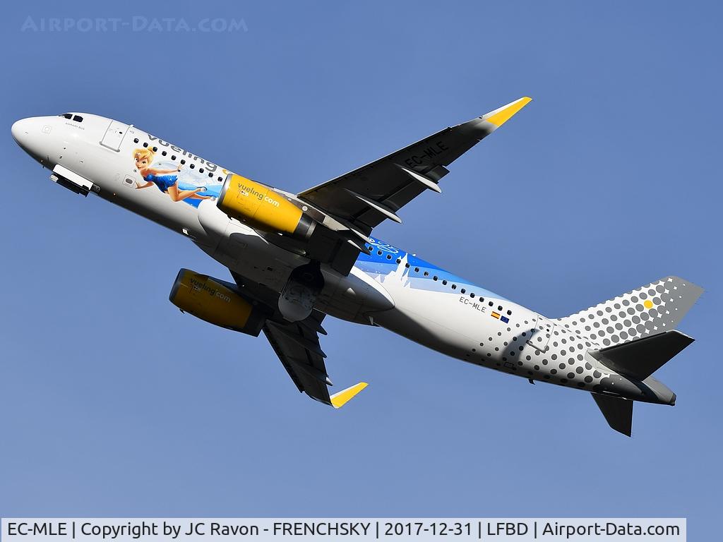 EC-MLE, 2016 Airbus A320-232 C/N 7109, Vueling (25 years Disneyland Livery) VY2916 take off runway 23 to Barcelona (BCN)