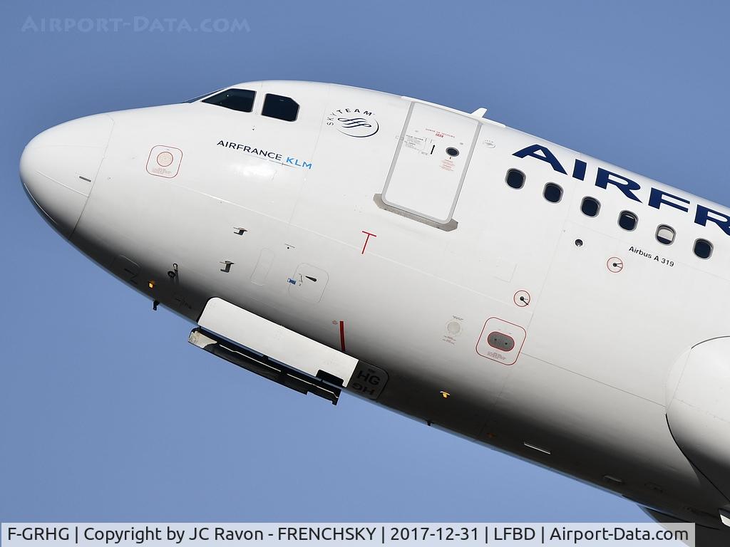 F-GRHG, 1999 Airbus A319-111 C/N 1036, take off runway 23 AF6277 to Paris Orly