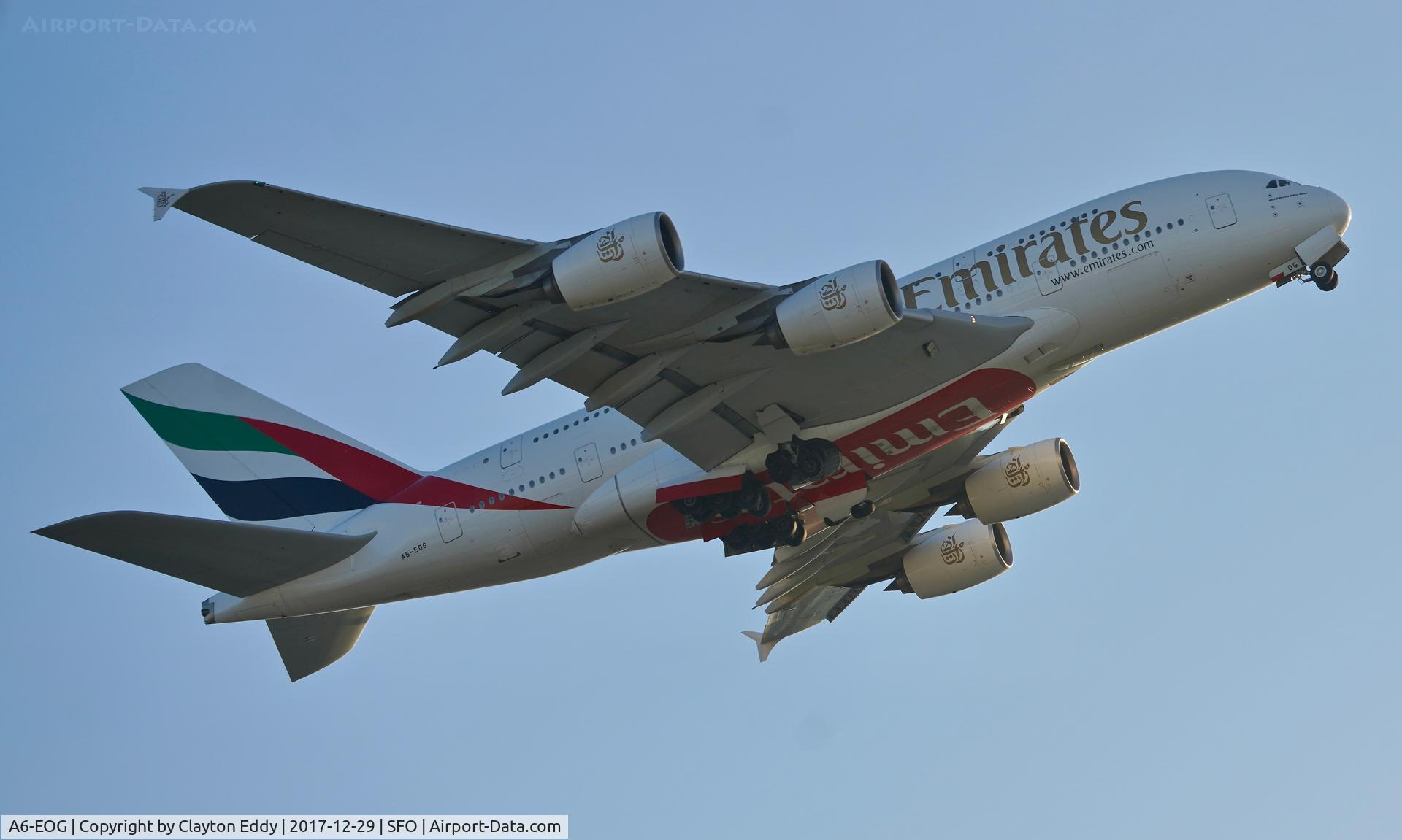 A6-EOG, 2014 Airbus A380-861 C/N 172, SFO 2017.