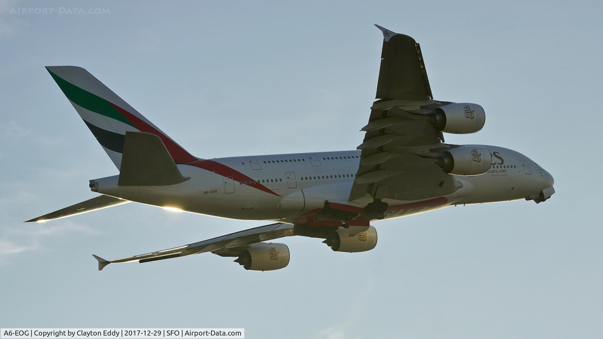 A6-EOG, 2014 Airbus A380-861 C/N 172, SFO 2017.