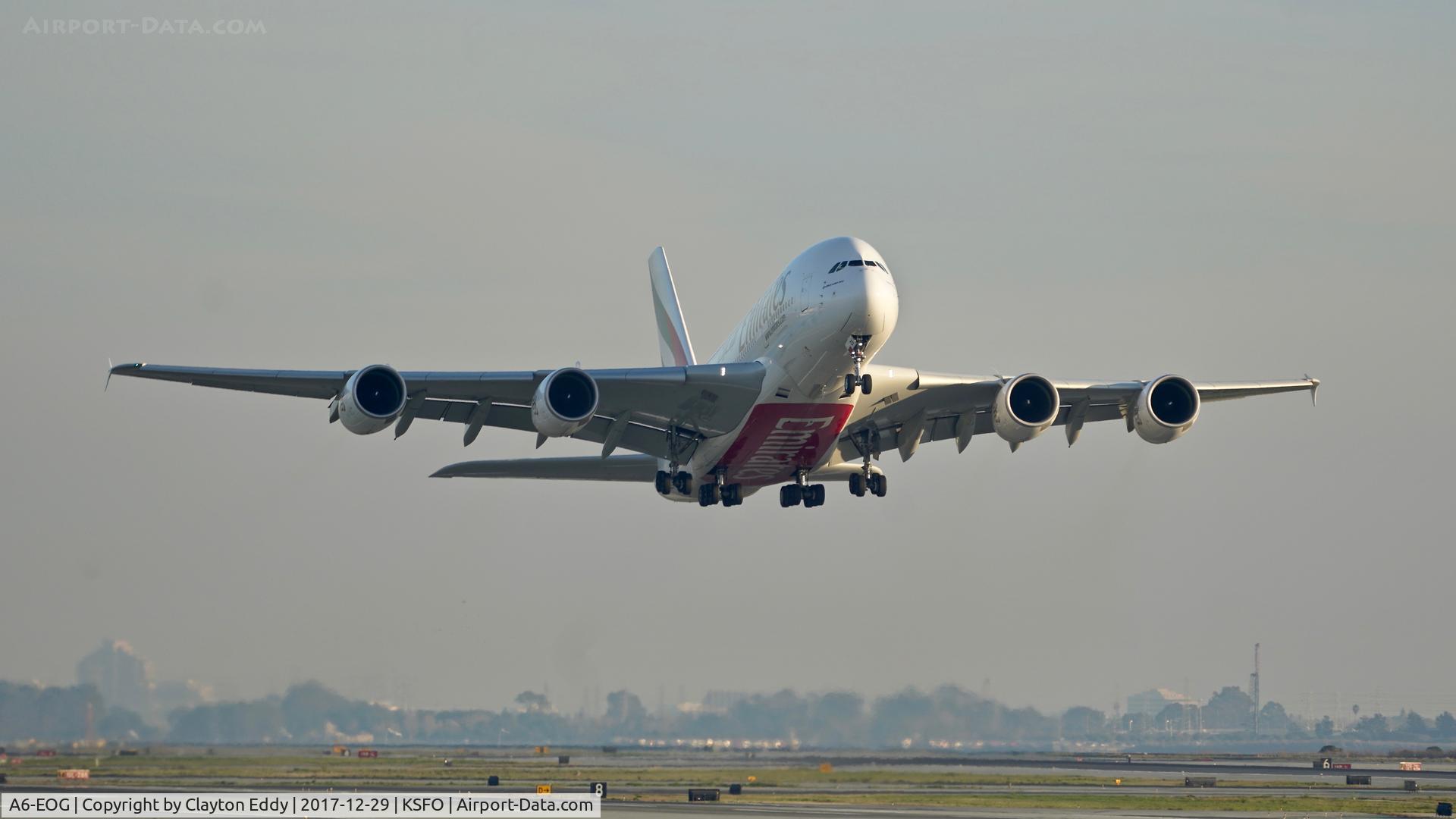 A6-EOG, 2014 Airbus A380-861 C/N 172, SFO 2017.