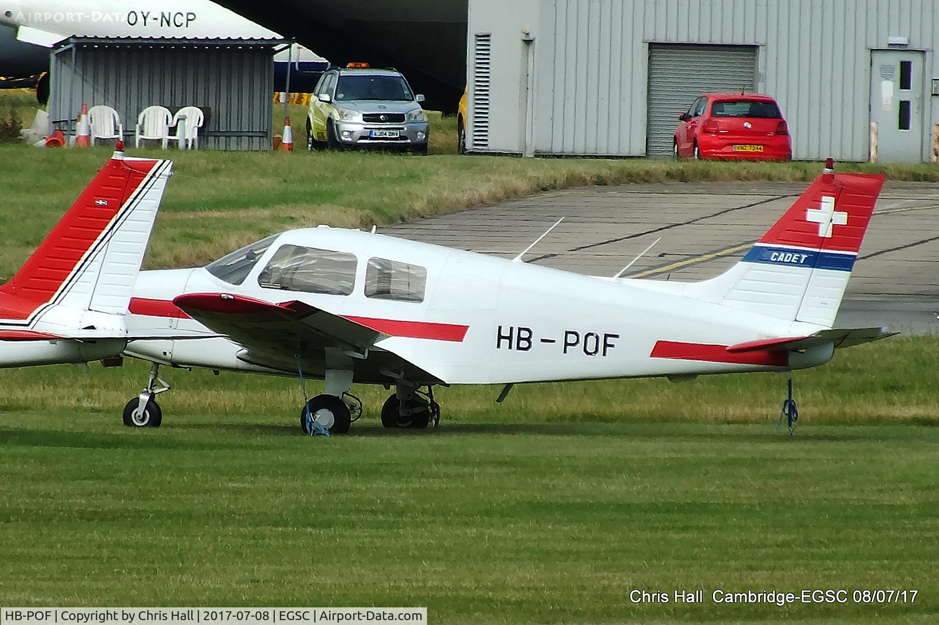 HB-POF, 1989 Piper PA-28-161 Cadet C/N 2841294, at Cambridge