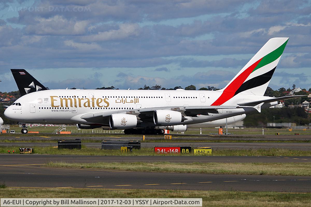 A6-EUI, 2017 Airbus A380-861 C/N 221, TAXI FOR 34L AS EK412