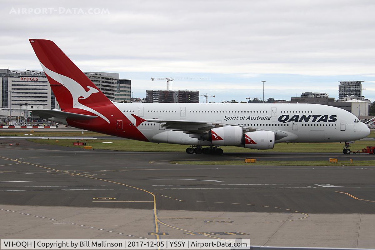 VH-OQH, 2009 Airbus A380-842 C/N 050, TO HANGARS FOR TLC