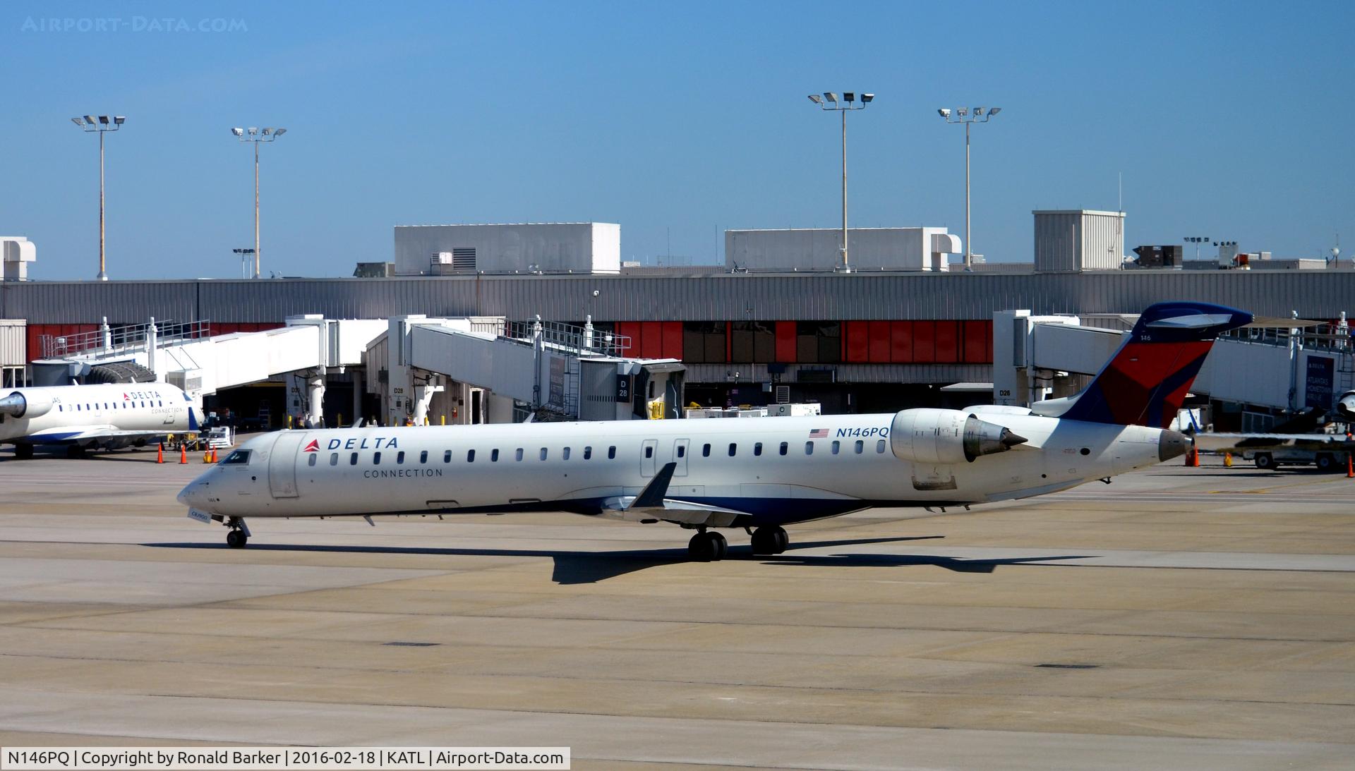 N146PQ, 2007 Bombardier CRJ-900ER (CL-600-2D24) C/N 15146, Taxi Atlanta