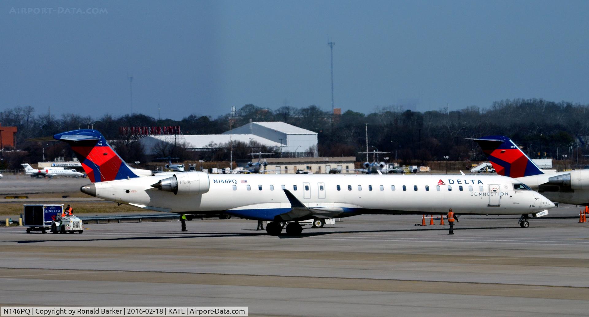 N146PQ, 2007 Bombardier CRJ-900ER (CL-600-2D24) C/N 15146, Taxi Atlanta