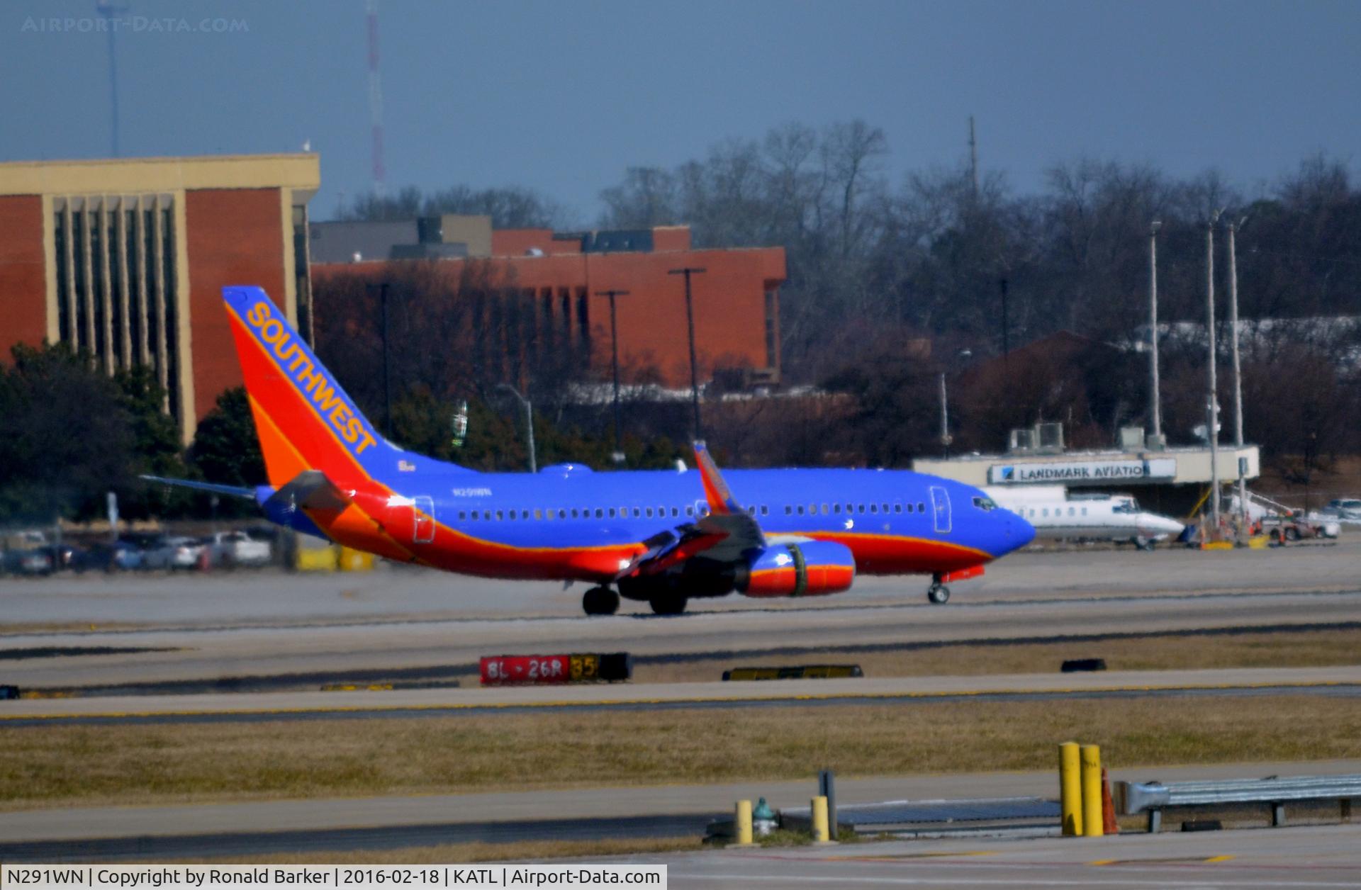 N291WN, 2007 Boeing 737-7H4 C/N 32539, Landing Atlanta