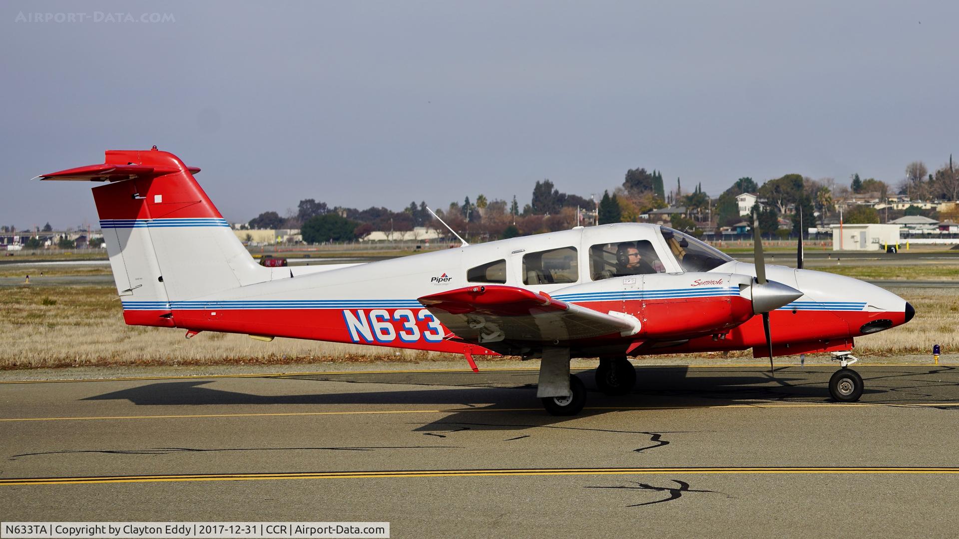 N633TA, 2001 Piper PA-44-180 Seminole C/N 4496052, Buchanan Field Concord California 2017.