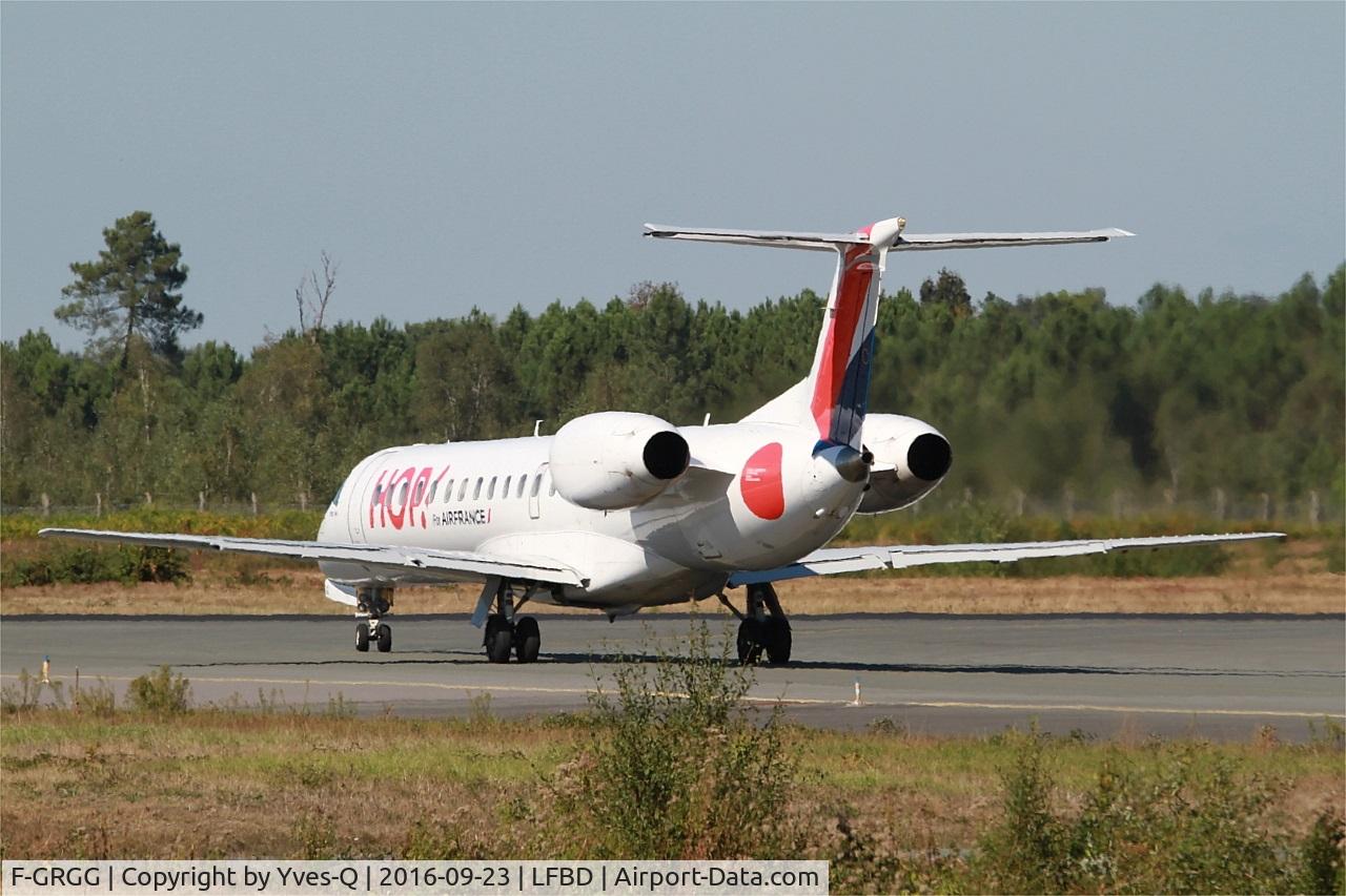 F-GRGG, 1999 Embraer ERJ-145EP (EMB-145EP) C/N 145118, Embraer EMB-145EU, Lining up rwy 05, Bordeaux Mérignac airport (LFBD-BOD)
