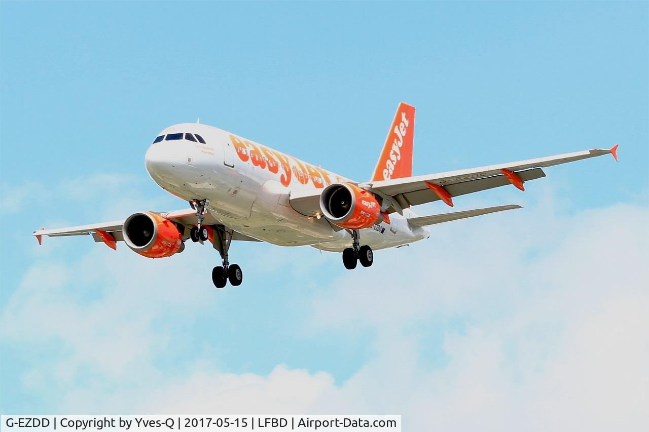 G-EZDD, 2008 Airbus A319-111 C/N 3442, Airbus A319-111, Short approach rwy 23, Bordeaux-Mérignac airport (LFBD-BOD)
